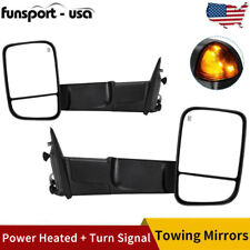 Pair Towing Mirrors For 2009-2013 Dodge Ram 1500 2500 3500 Pickup Power Heated