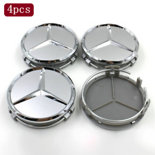4pcs Wheel Center Hub Cap Chrome Rim Hub Silver Badge Fit For Mercedes-benz 75mm