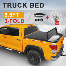 5.5 Ft Tonneau Cover Tri-fold For 2009-2014 Ford F150 F-150 Truck Bed W Lamp