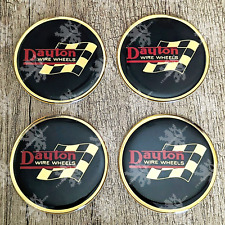 Black And Gold Dayton Wire Wheel Chips Emblem Set Of 4 Size 2.38 Inches