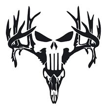 Punisher Skull Deer Hunting Vinyl Decal