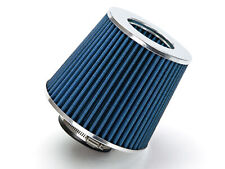 Blue 3 76mm Inlet Cold Air Intake Cone Replacement Quality Dry Air Filter