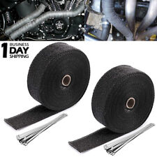 2x100ft Black Pipe Header Manifold Exhaust Heat Wrap Tape With Ties Motorcycle