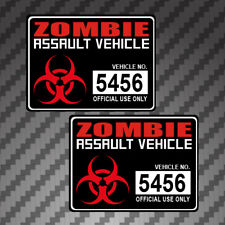 2x Zombie Assault Vehicle 4 Sticker Decal Graphics Apocalypse Permit Version 2