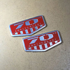 2x Chrome Red 70th Anniversary Aluminum Alloy Sticker Badge Decal Emblem 4x4 Suv