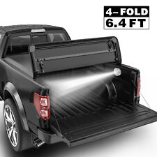 6.4ft Soft 4-fold Truck Bed Tonneau Cover For 2003-2023 Dodge Ram 1500 2500 3500
