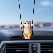 Cute Orange Cat Car Rearview Mirror Hanging Ornaments Accessory Pendant Decor