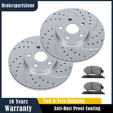 275mm Front Brake Rotors Pads Fit For Toyota Corolla 2003-2008 Slotted Brakes