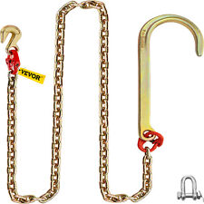 Vevor 516x6 J Hook Bridle G80 Tow Chain W 15 Large J Hook Grab Hook X1