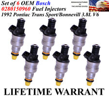 Set Of 6 Genuine Bosch Fuel Injectors For 1992 Pontiac Trans Sport Bonnevill 3.8