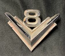 Vintage Ford V8 Chrome Emblem Ornament