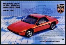 1984 Pontiac Fiero Red Car Color Photo Vintage Print Ad
