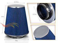 Blue 3.5 Inlet 89mm Cold Air Intake Cone Dry Universal Truck Filter For Nissan
