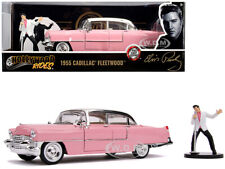 1955 Cadillac Fleetwood 60 Pink Elvis Presley Figurine 124 Diecast Jada 31007