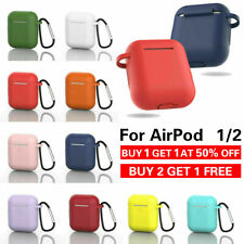 For Apple Airpods Case 12 Silicone Protector Shockproof Full Cover Keychain