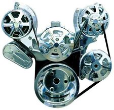 Sbc Serpentine Pulley Kit Billet Polished Clear Wac Wpower Steering Chevy Ems