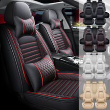 For Jeep 5-seat Car Seat Covers Pu Leather Front Rear Full Set Cushion Protector