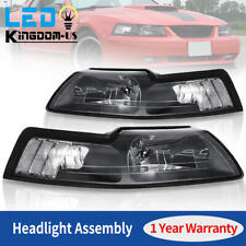 Black Headlights For 1999-2004 Ford Mustang Driver Passenger Side Headlamps