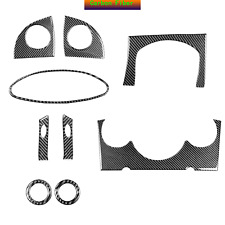 9pcs Carbon Fiber Interior Dashboard Kits Cover Trim For Mini Cooper 2000-04