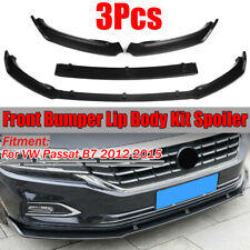 For Vw Passat B7 2012-2015 Front Bumper Lip Spoiler Splitters Trim 3pcs Black