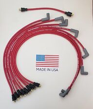 Chevy 327 350 Small Block 8.5mm Red Spark Plug Wires Over Valve Covers - Points