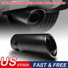 Black Car Stainless Steel Rear Exhaust Pipe Tail Muffler Tip Round Accessories