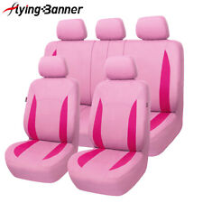 5 Seats Universal Car Seat Covers Rear Split 4060 5050 Pink Cute Girls Women