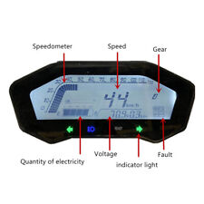 Universal Motorcycle Speedometer Gauge Lcd Digit Tachometer Odometer Wbracket