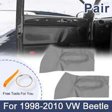 Lr Door Panel Insert Card Leather Cover Fit For Volkswagen Beetle 98-10 Gray