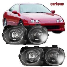 For 1998-2001 Acura Integra Headlights Projector Halo Front Lamps Clear Len Pair