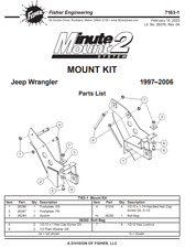 7163-1 Fisher Mm2 Jeep Wrangler Tj 2 Door 1997-2006 Plow Mount