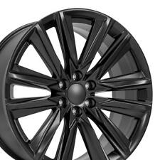 24 Inch Satin Black 4869 Rims Set Fits Sierra Yukon Cadillac Escalade Sport