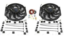 Dual 12 S-blade Heavy Duty Electric Radiator Cooling Fan Thermostat Mount Kit