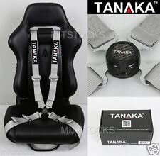 Tanaka Universal Gray 4 Point Camlock Quick Release Racing Seat Belt Harness 2