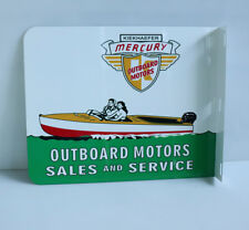 Mercury Outboard Sales And Service Flange Sign Boat Motor Gas Oil Modern Retro