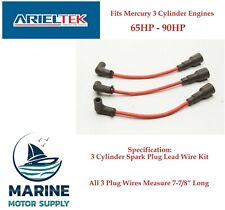 Merucry Spark Plug Wire Lead Kit 3 Cylinder 65-90hp Engines High Tension Cables