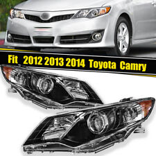 For 2012 2013 2014 Toyota Camry Black Amber Pair Headlights Assembly Leftright
