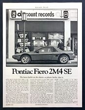 1984 Pontiac Fiero 2m4 Se Coupe Road Test Technical Data Review Article
