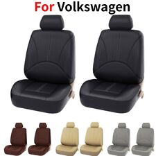 For Volkswagen 2pcs Car Front Seat Covers Pu Leather Cushion Protectors Full Set