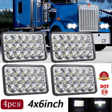 4x 4x6 Led Headlights Hi-lo Beam H46564651 For Kenworth Peterbilt 357 379 378