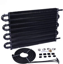 8 Rows Universal Aluminum Remote Transmission Oil Cooler Radiator Converter Kit
