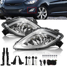 Pair Fog Lights Clear Lens Halogen Fit For 2011-2013 Hyundai Elantra Gls
