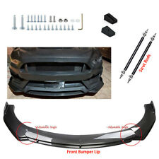 For Ford Mustang Carbon Fiber Front Bumper Lip Spoiler Splitter Strut Rods