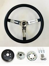 61-64 Barracuda Cuda Fury Belvedere Black Grip Chrome Steering Wheel 13 12