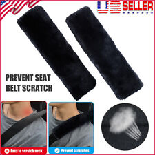 2pcs Car Auto Faux Sheepskin Seat Belt Cover Shoulder Strap Pad Cushion Headrest