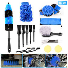 18pcs Car Cleaning Kit Interior Detailing Wash Brushes Drill Engine Wheel Clean