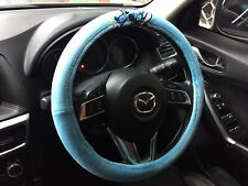 Lilo Stitch Disney Car Truck Steering Wheel Cover Blue Fabric Ss