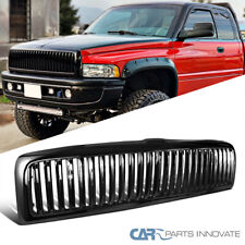 Fit 94-01 Dodge Ram 1500 2500 Glossy Black Abs Vertical Front Bumper Hood Grille