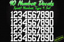 0-9 Numbers Vinyl Sticker Decal Sheet 40 Total Numbers Sport Number Type