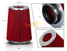 Red 4 102mm Inlet Truck Air Intake Cone Replacement Quality Dry Air Filter